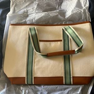Canvas tote and canvas pouch green